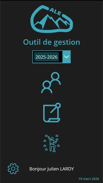 Interface de gestion d'un club d'escalade
